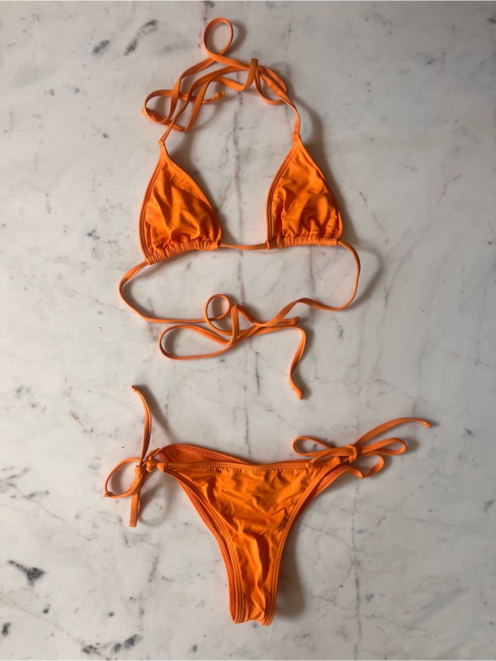 Tilly's Orange Triangle String Bikini Set (S)